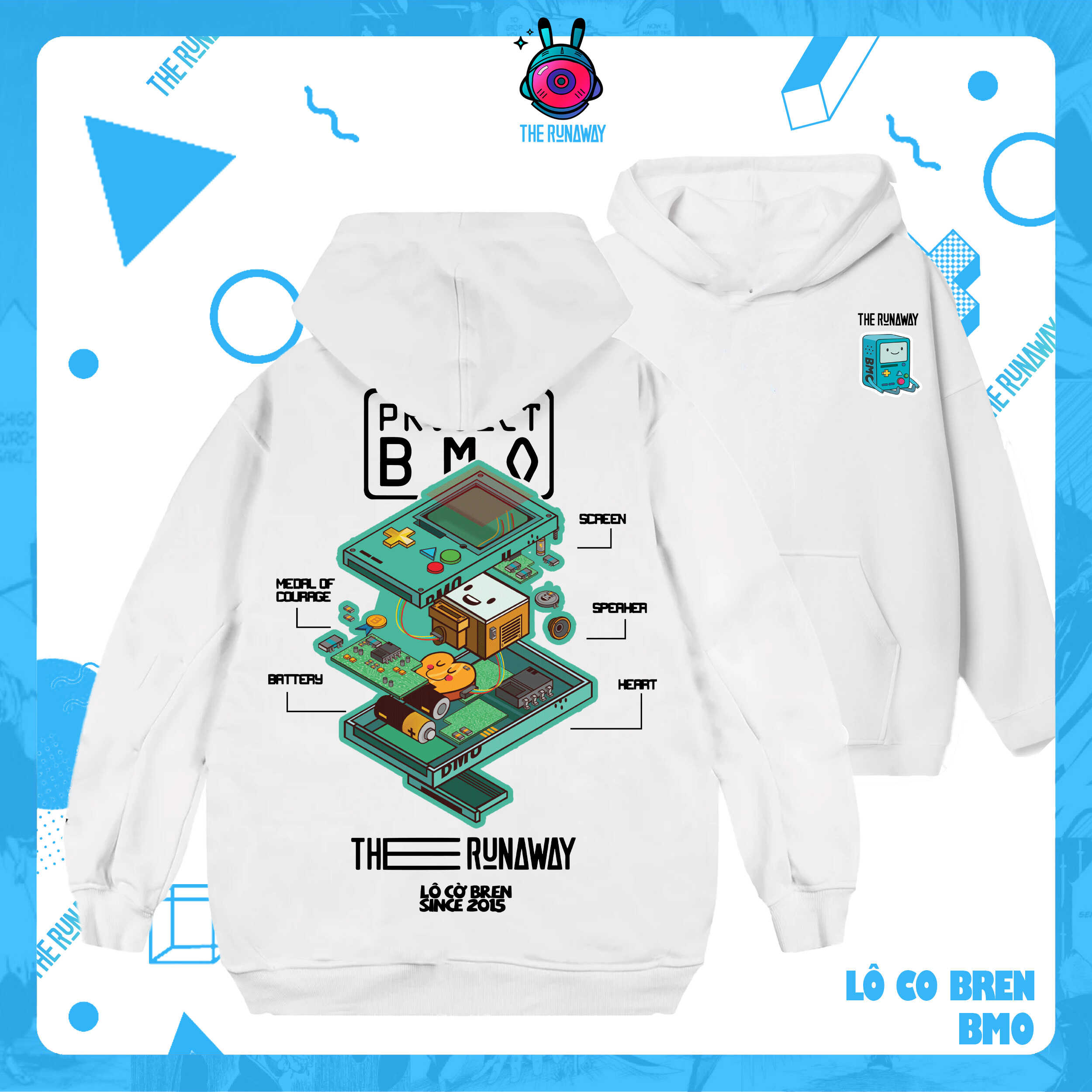 Áo Hoodie Local Brand:THERUNAWAY® Adventure Time: BMO Hoodie Nỉ Bông cho Nam/ Nữ - Ảnh 12