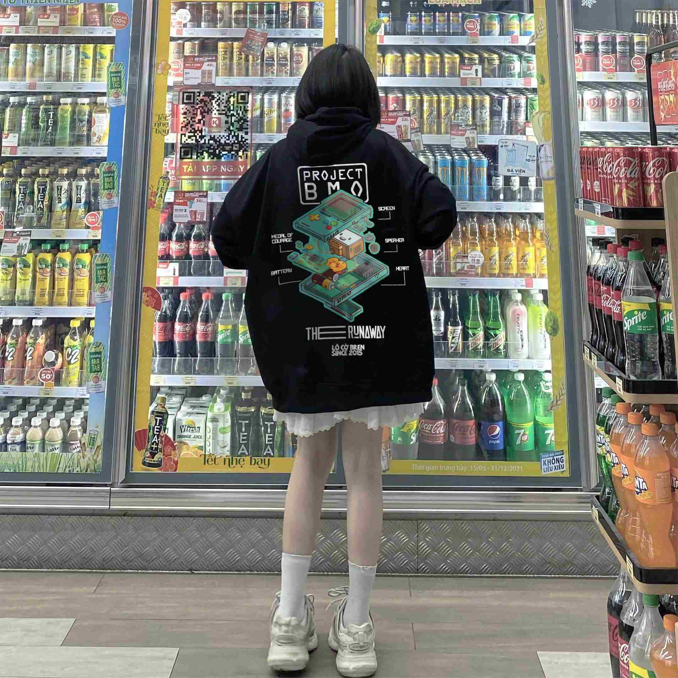 Áo Hoodie Local Brand:THERUNAWAY® Adventure Time: BMO Hoodie Nỉ Bông cho Nam/ Nữ - Ảnh 9