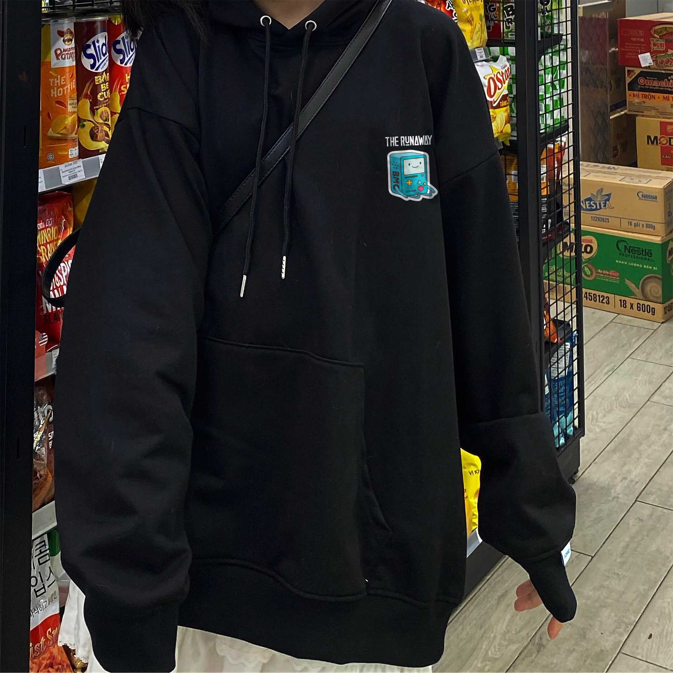 Áo Hoodie Local Brand:THERUNAWAY® Adventure Time: BMO Hoodie Nỉ Bông cho Nam/ Nữ - Ảnh 8