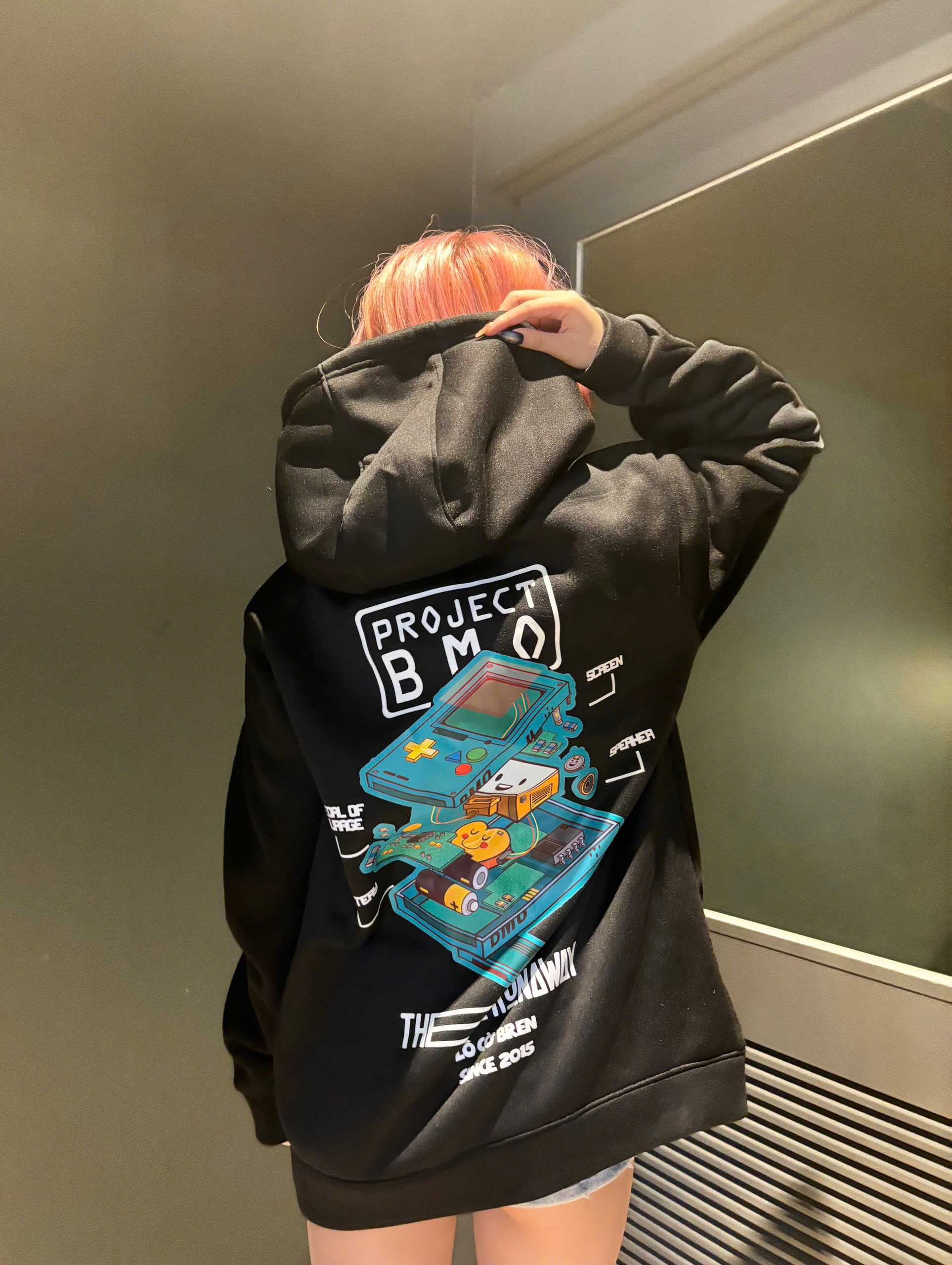 Áo Hoodie Local Brand:THERUNAWAY® Adventure Time: BMO Hoodie Nỉ Bông cho Nam/ Nữ - Ảnh 7