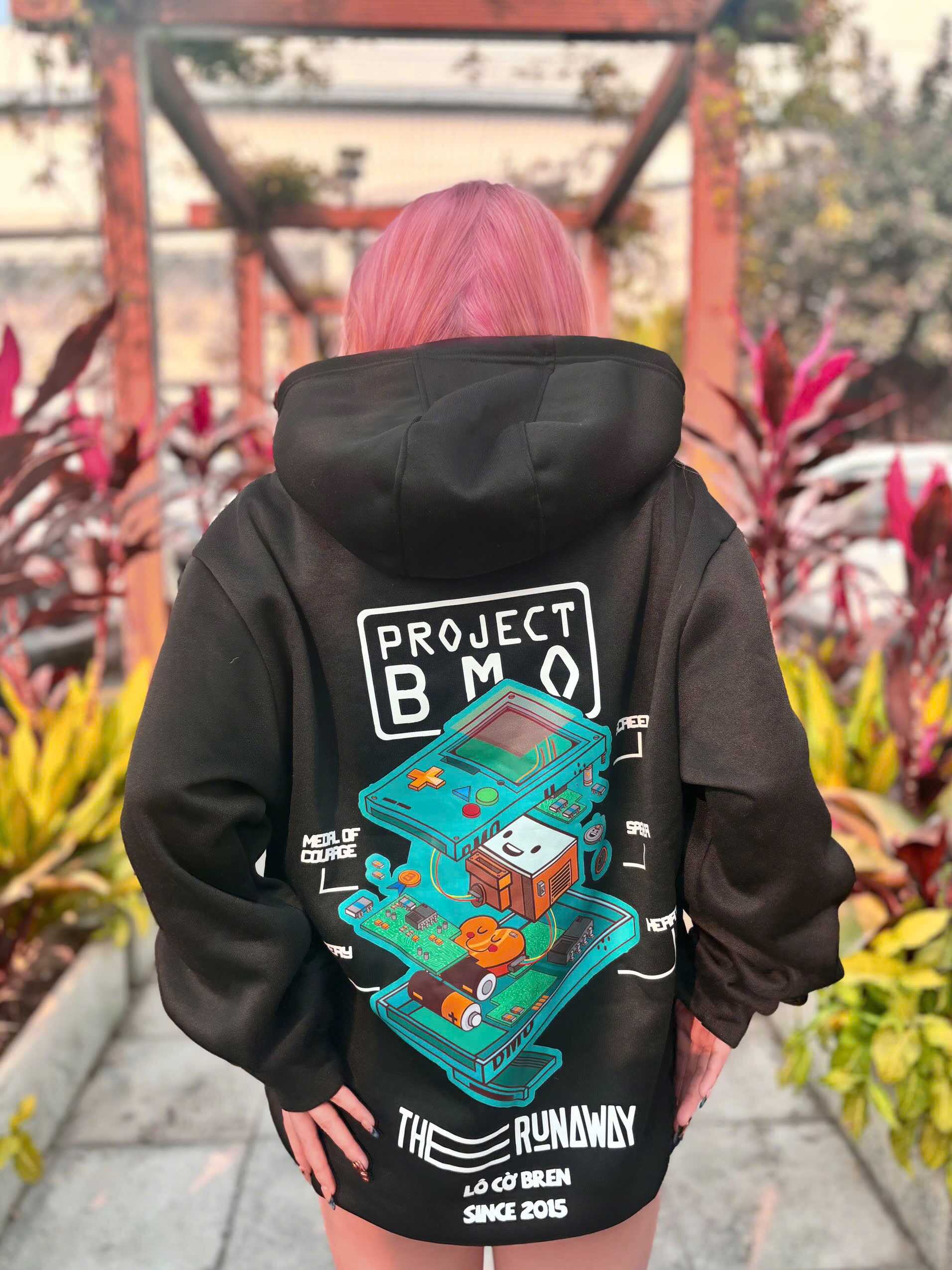 Áo Hoodie Local Brand:THERUNAWAY® Adventure Time: BMO Hoodie Nỉ Bông cho Nam/ Nữ - Ảnh 2