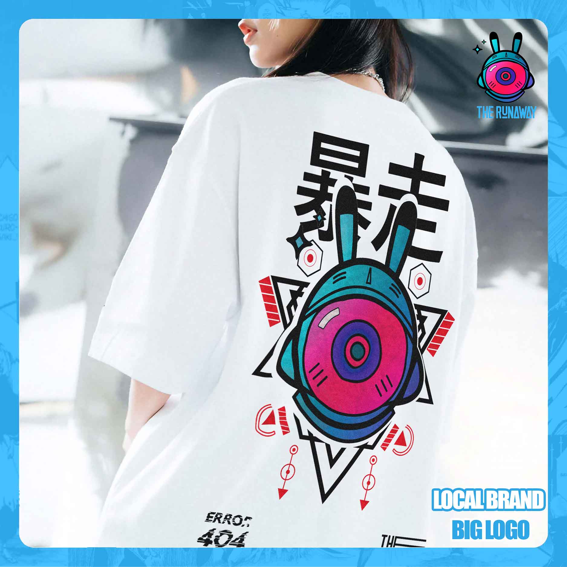 Áo phông Local Brand: THERUNAWAY® Big Logo Coton 100% cho Nam/ Nữ