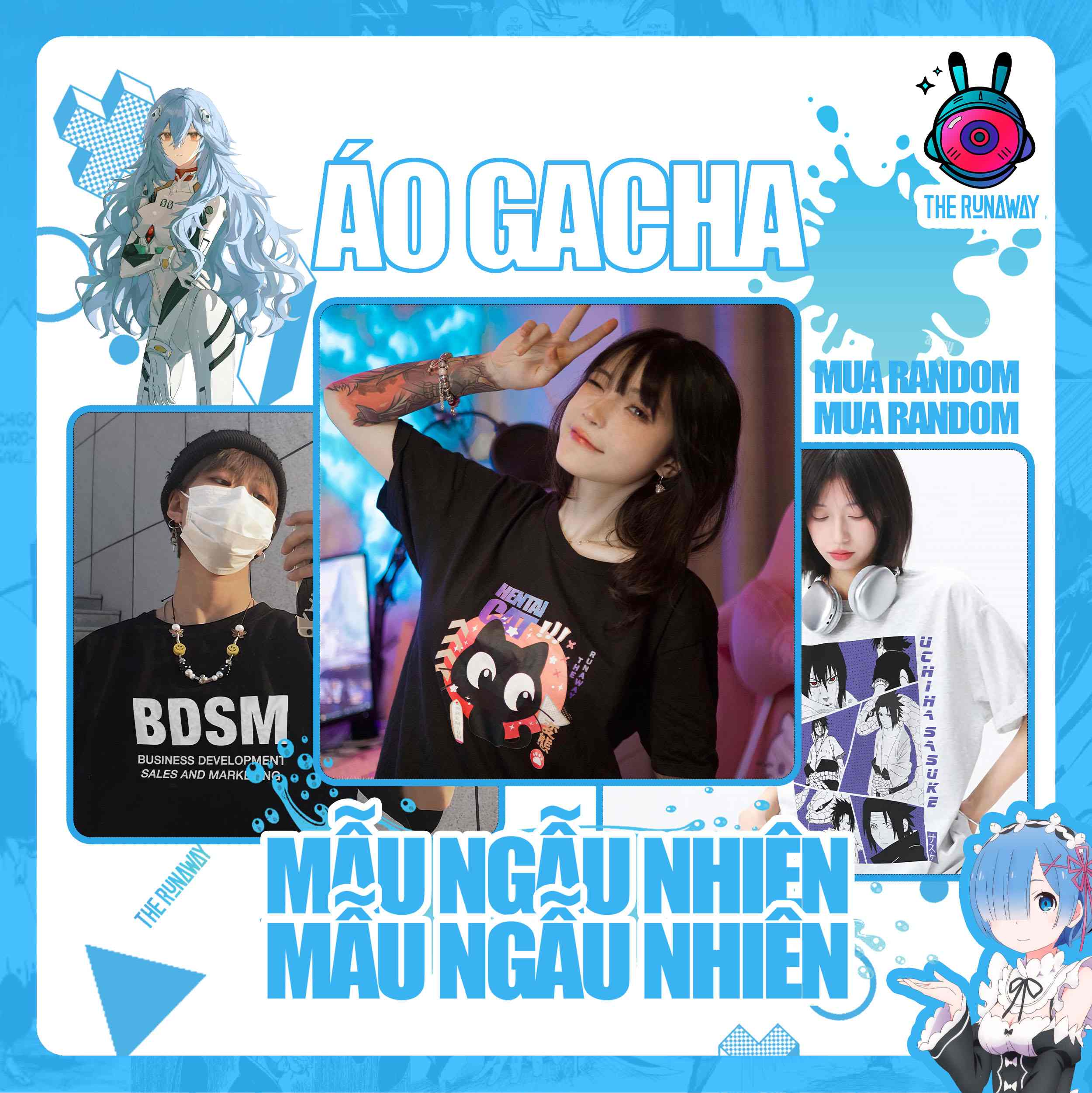 Áo phông The Runaway mẫu Ngẫu nhiên Anime, Game, Thời trang, Local Brand...cho Nam/ Nữ unisex form xuông cổ tròn