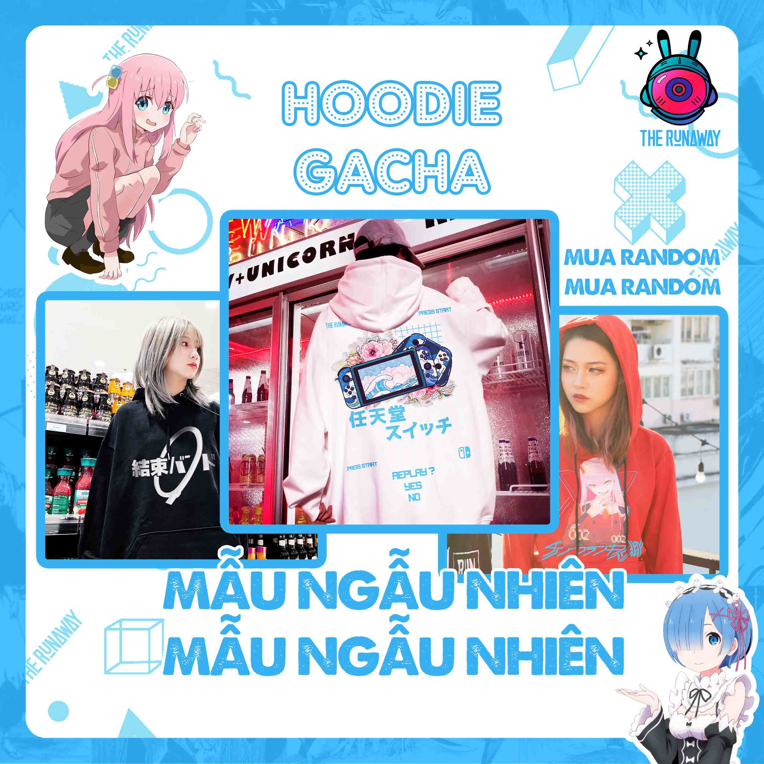Áo Hoodie The Runaway mẫu Ngẫu nhiên Anime, Game, Thời trang, Local Brand cho Nam/ Nữ unisex form xuông cổ tròn