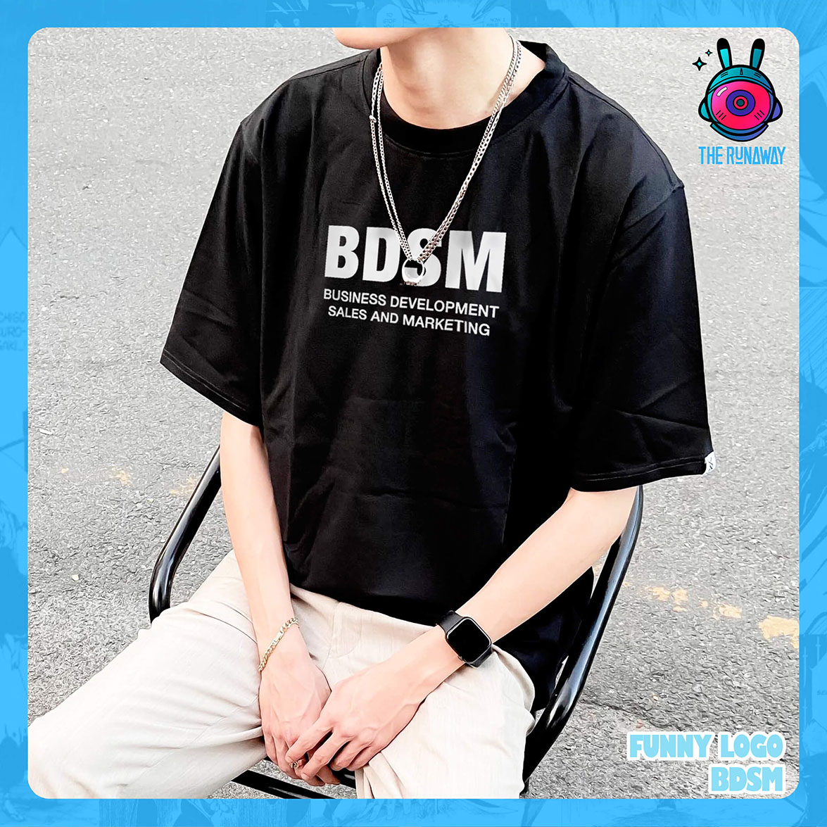 Áo phông Funny Logo: BDSM 100% Cotton cho nam / nữ / unisex by The Runaway