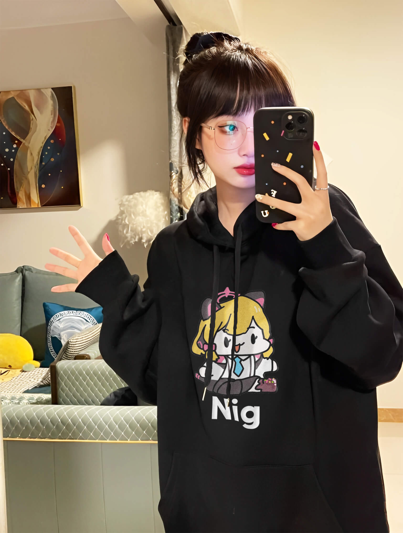 Áo Hoodie meme Blue Archive : Nig & ga cotton 100% cho Nam / Nữ by The Runaway - Ảnh 7