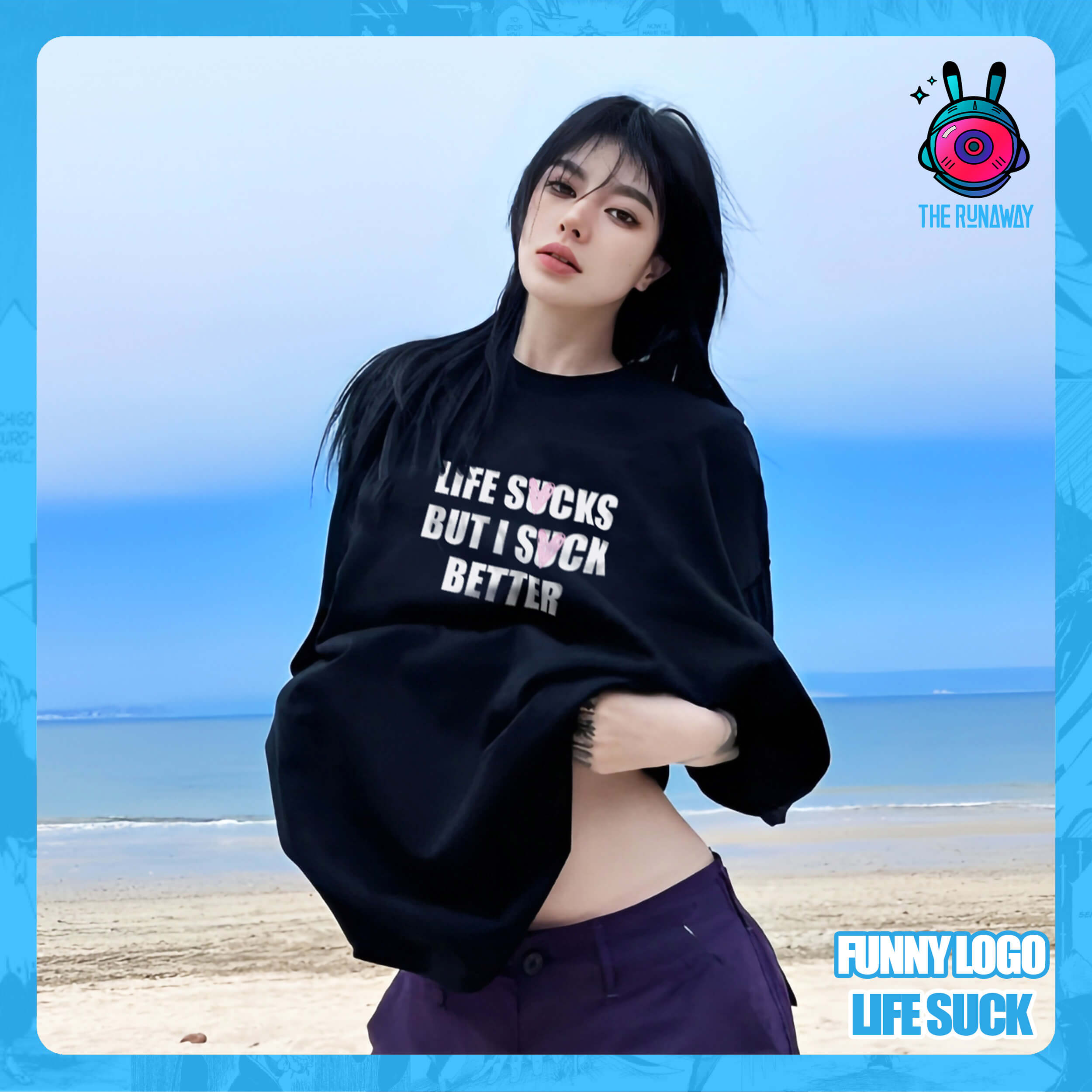 Áo phông Funny Logo: Life sucks but I suck better Cotton 100% form xuông cho nam / nữ by The Runaway