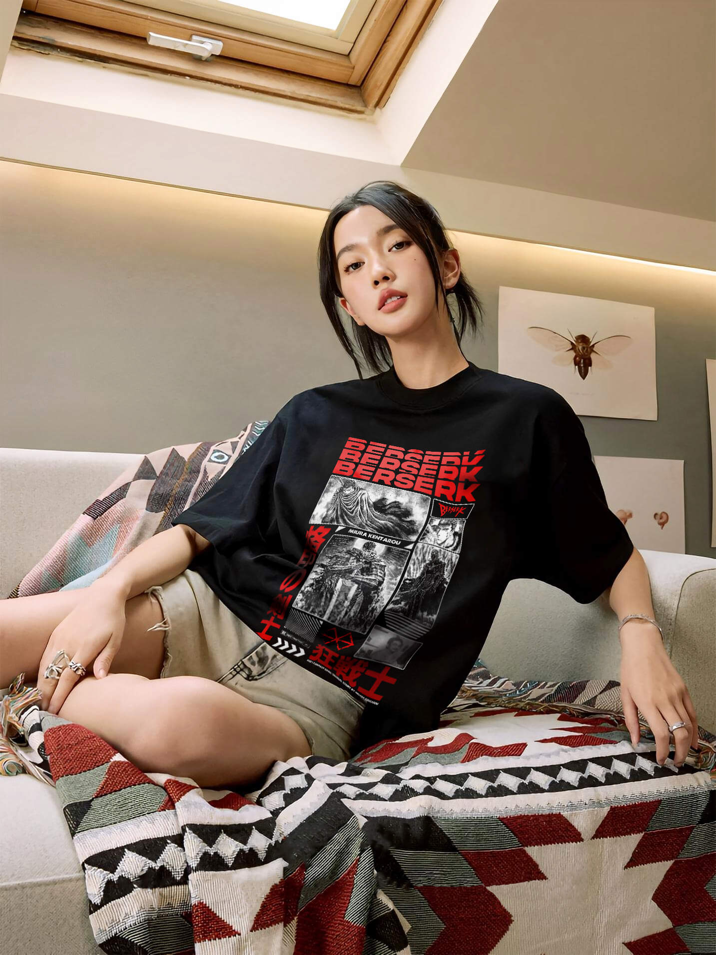 Áo phông Berserk: Guts Collection vải Cotton 100% cho Nam / Nữ form xuông by The Runaway - Ảnh 3
