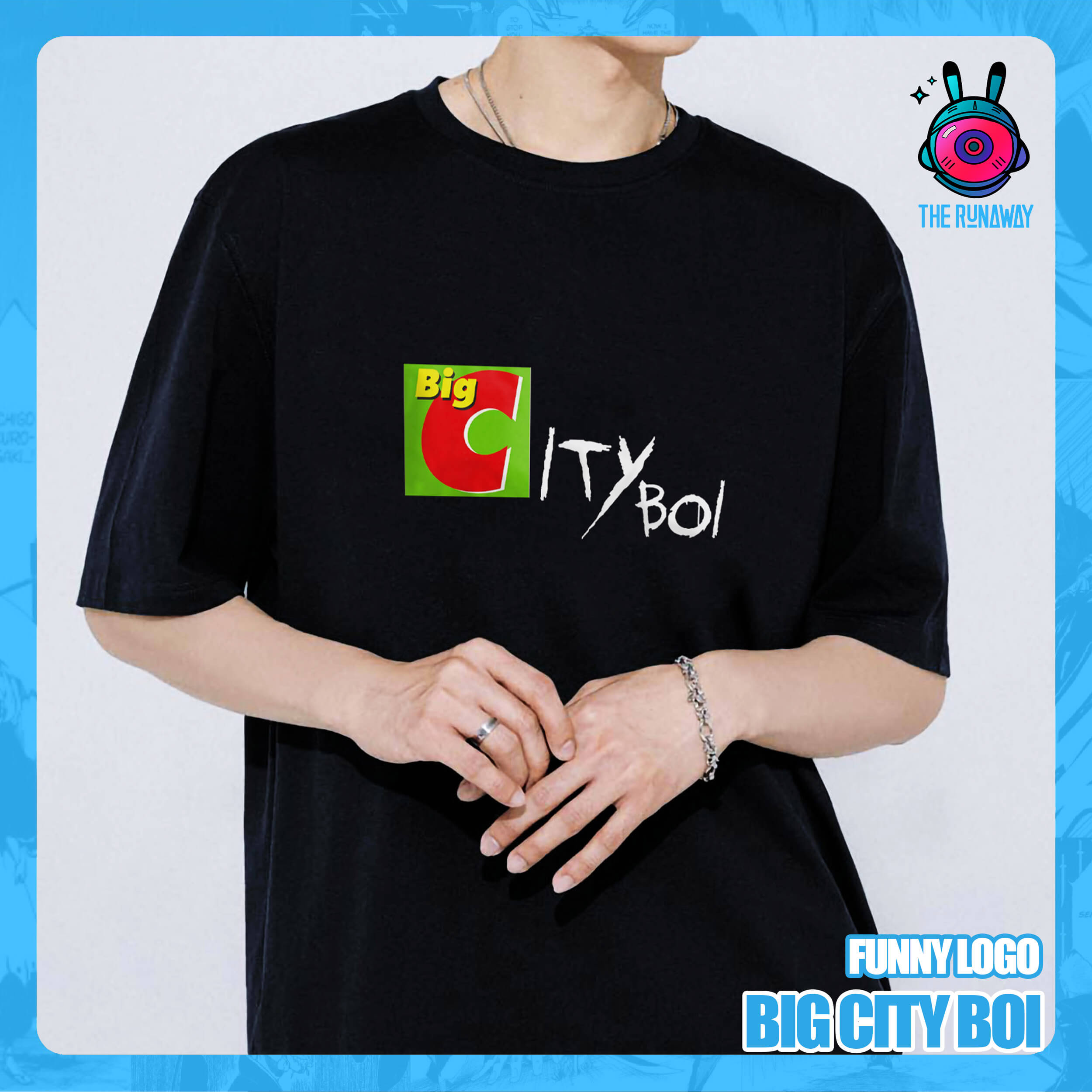 Áo phông Funny Logo: Big City Boy 100% Cotton cho nam / nữ by The Runaway