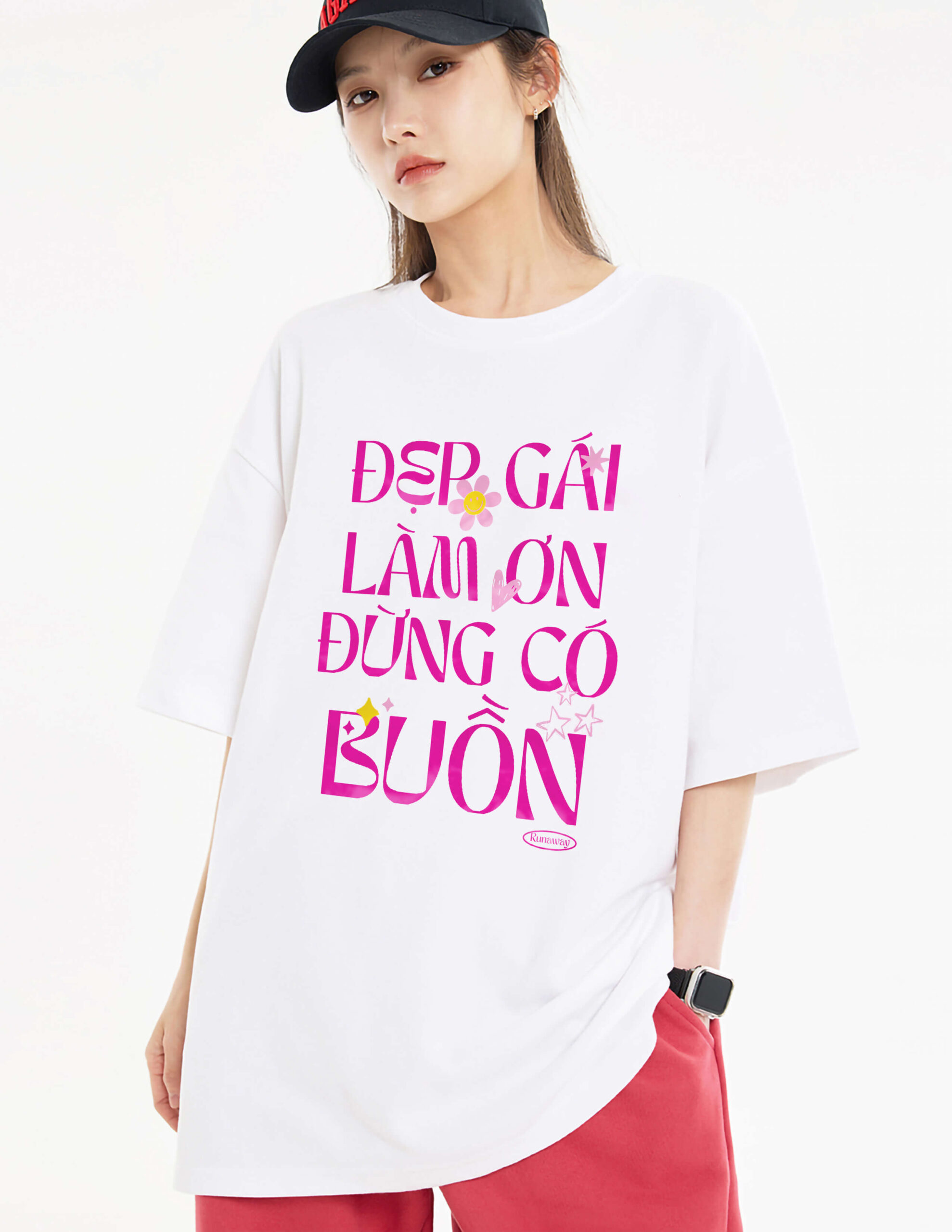 Áo phông Funny Logo: Đẹp gái làm ơn đừng có buồn Cotton 100% form xuông cho nam / nữ by The Runaway - Ảnh 7