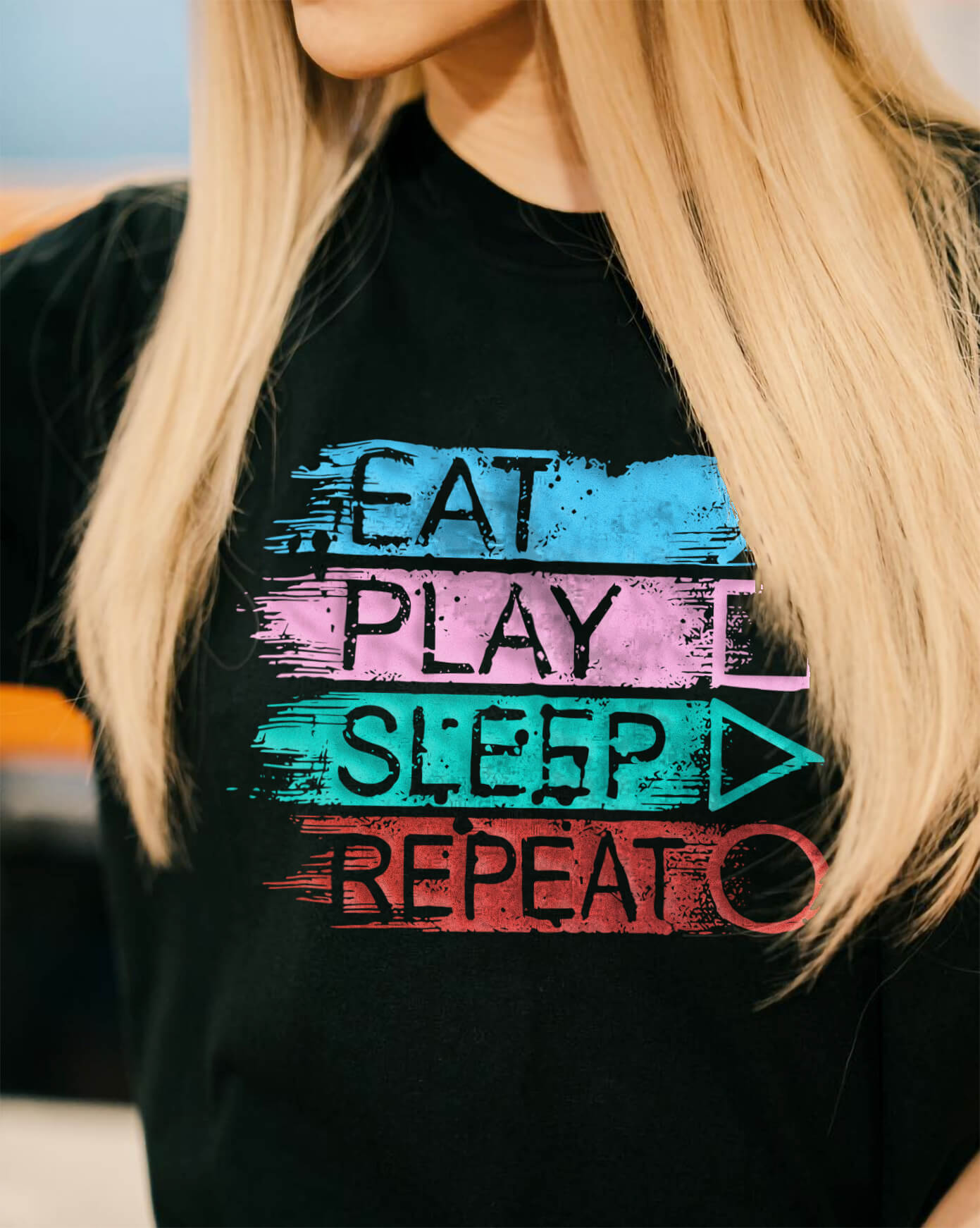 Áo phông Gamer #8 : EAT PLAY SLEEP REPEAT PS by The Runaway Cotton 100% Nhiều màu cho nam nữ - Ảnh 3