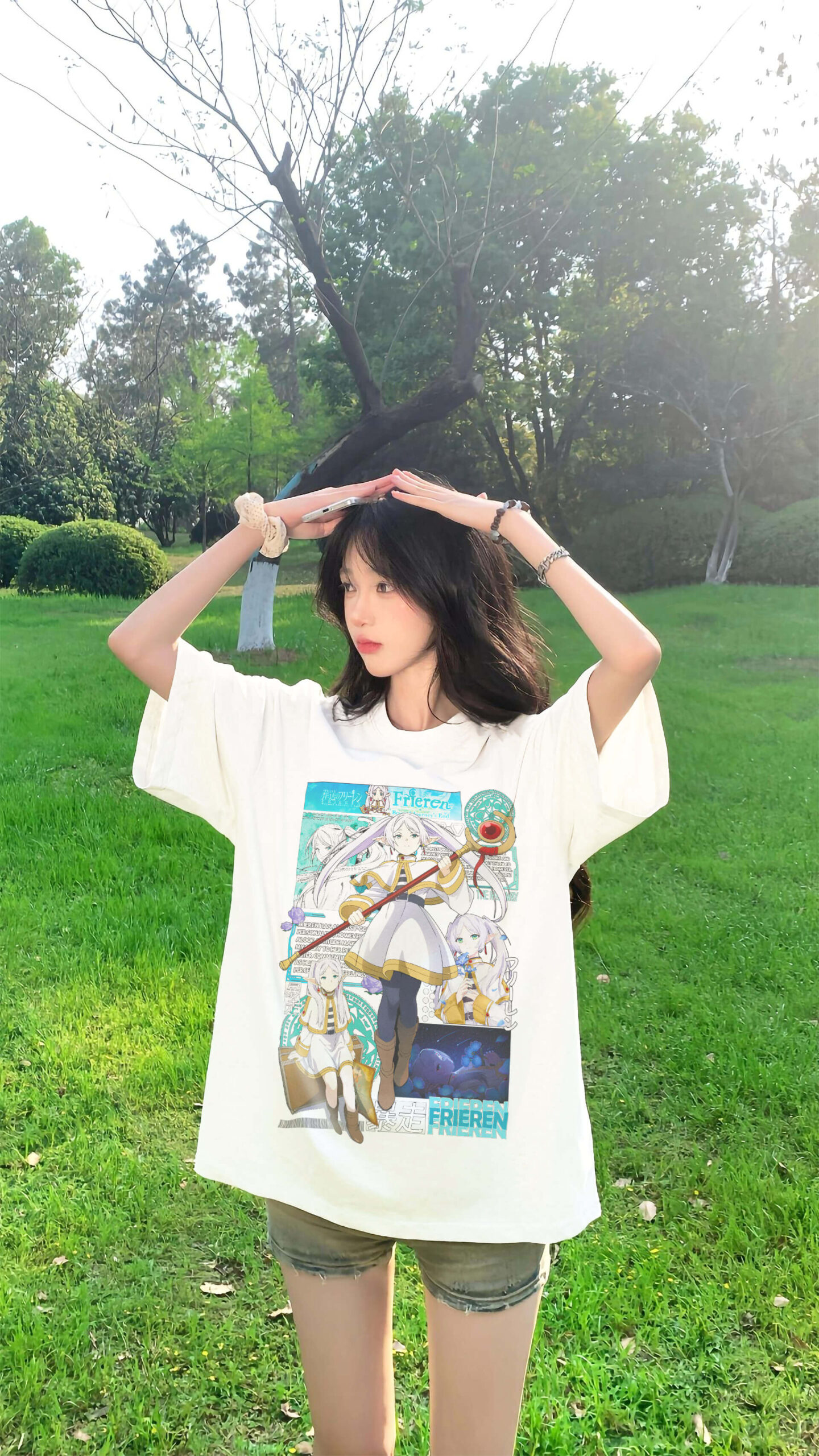 Áo phông Sousou No Frieren: Frieren Maximum 100% Cotton Nam / Nữ by The Runaway - Ảnh 3