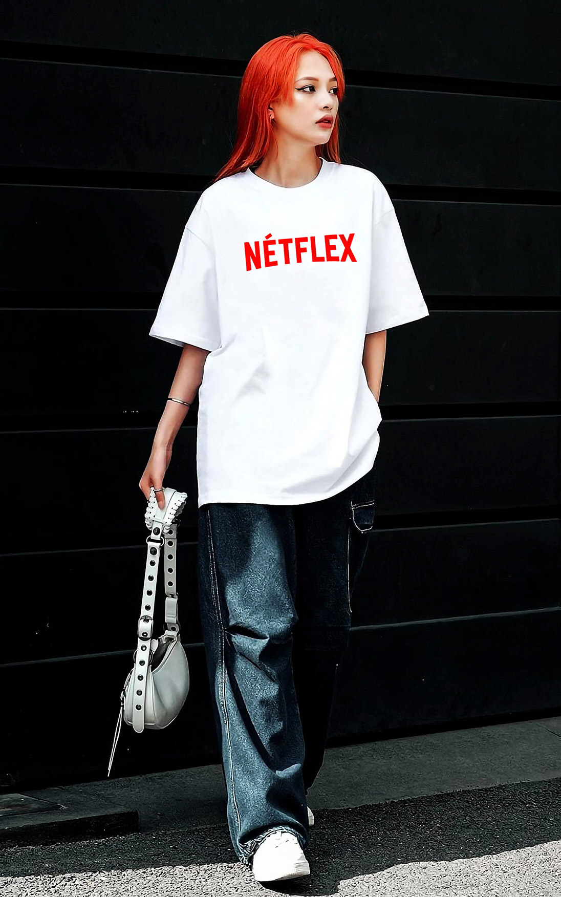 Áo phông Funny Logo: Netflex Cotton 100% cho nam / nữ / unisex by The Runaway - Ảnh 5
